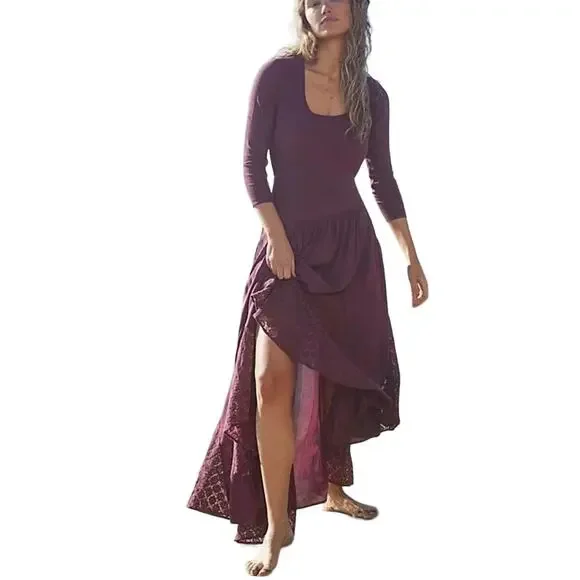 chinese dress ladies Free People Plum Tinsel Sparkle Long Sleeve Knit Mini Dress (Small) – The  Thrifty Hippy main image 0